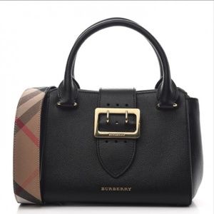 Authentic Burberry Small Leather Buckle Tote